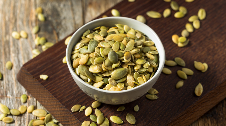 Pepita seeds in jar