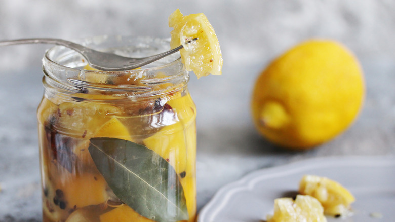 Preserved lemons in jar