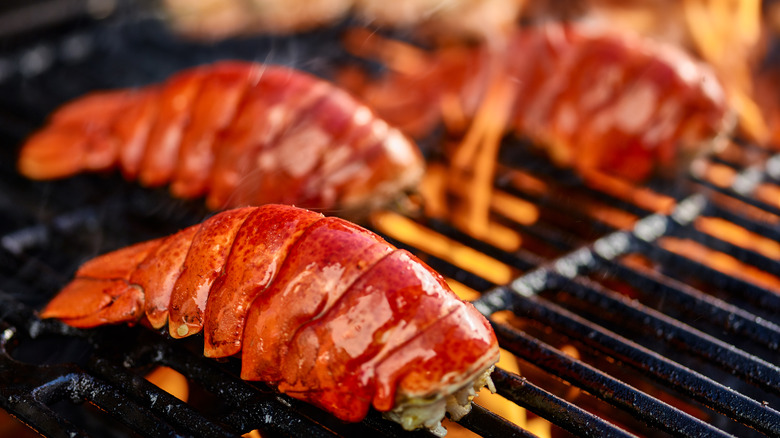 lobster tails on grill