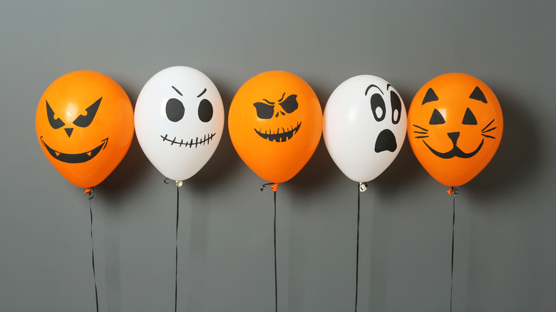 Hand-decorated Halloween balloons