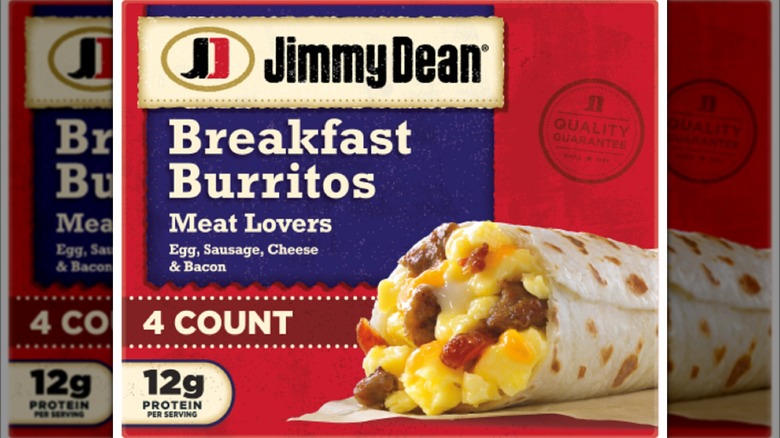 box of Jimmy Dean breakfast burritos