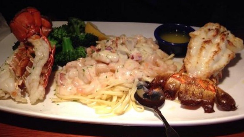 lobster tails and lobster linguini