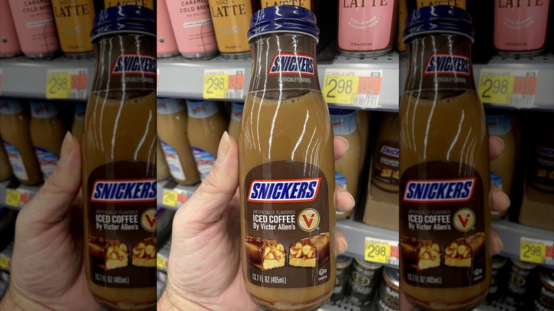 bottle of Snickers iced coffee drink