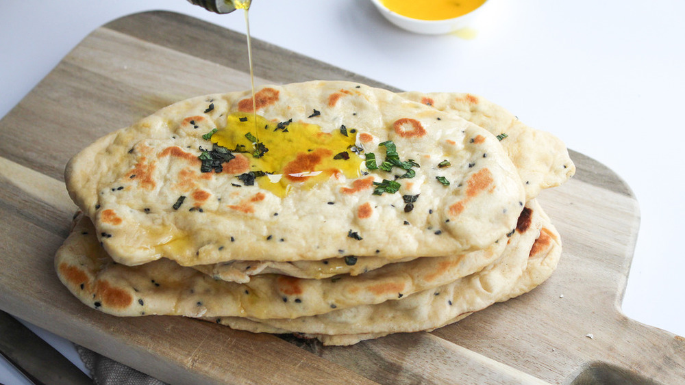 platter of naan bread