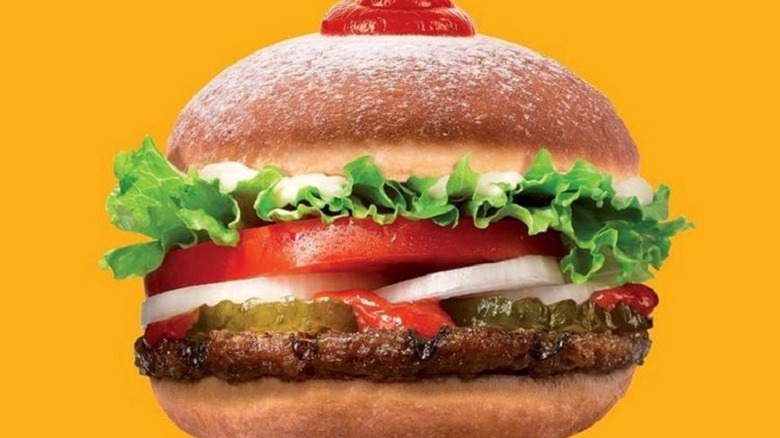 Burger King's Sufganiking burger with yellow background
