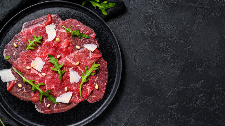 Carpaccio dish on a plate