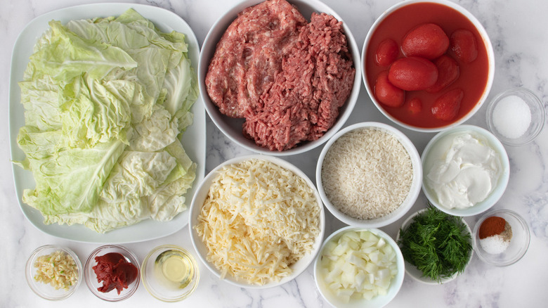 ingredients for cabbage casserole