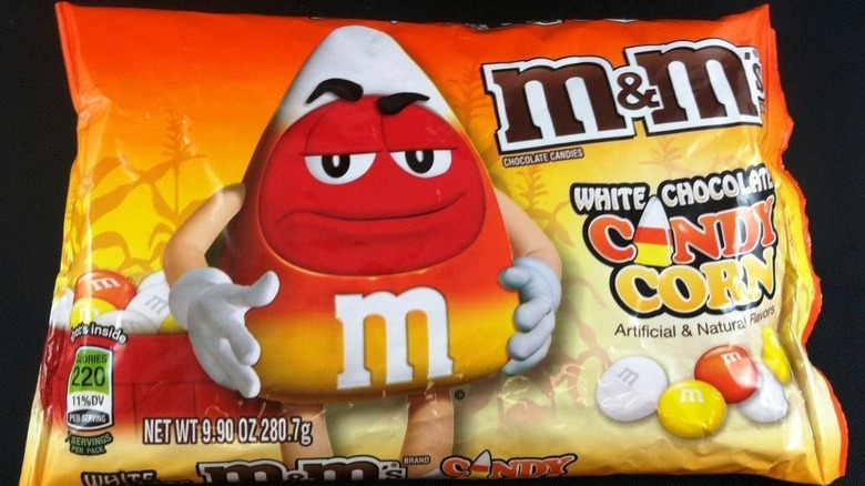bag of candy corn m&ms