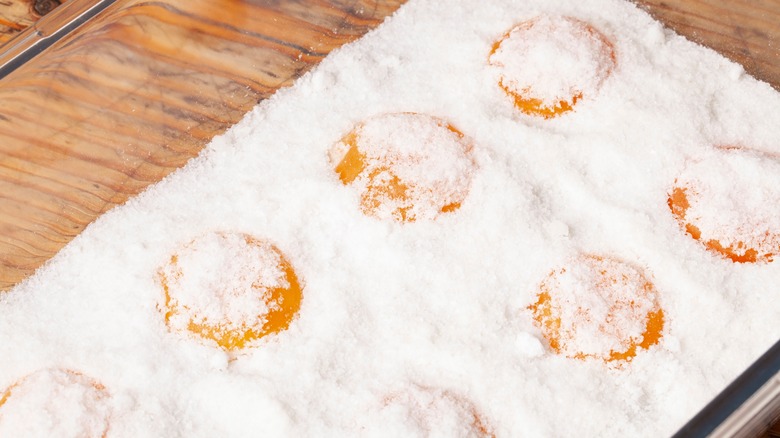 Egg yolks packed in salt