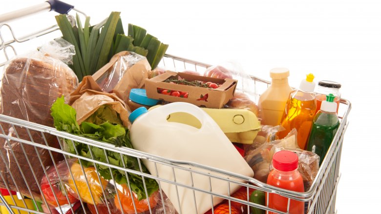 Loaded grocery cart