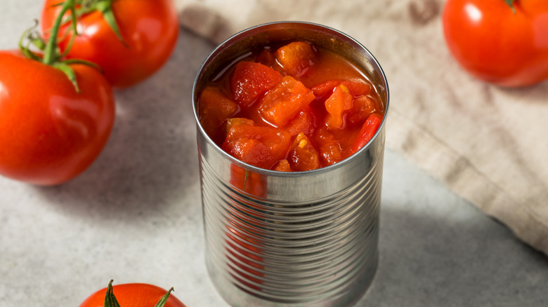 Open can of diced tomatoes