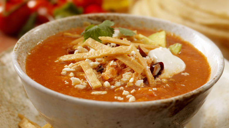 Bowl of tortilla soup