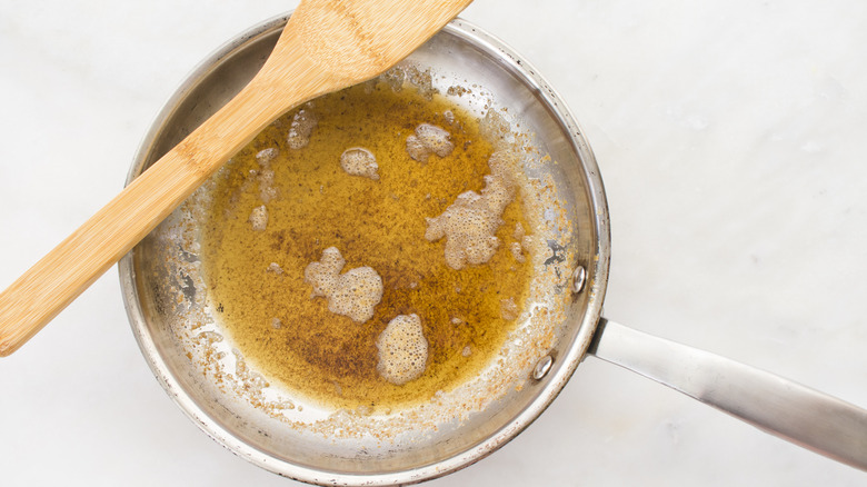 browned butter in skillet