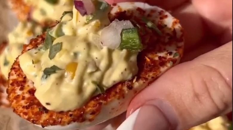 mexican street corn deviled eggs