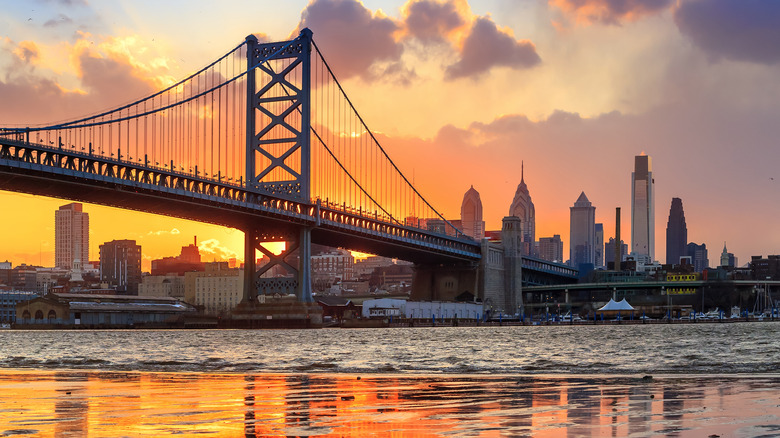 Ben Franklin Bridge in Philadelphia, PA