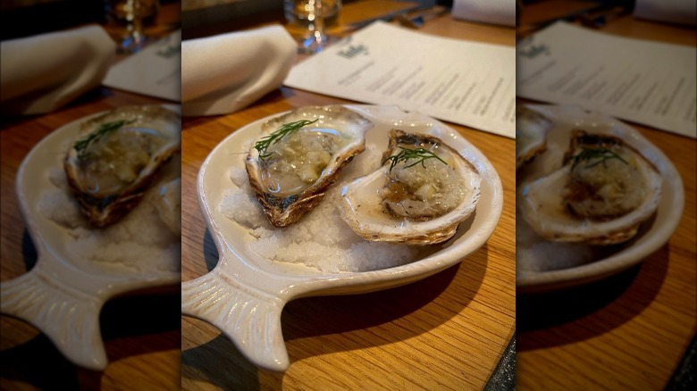 Oyster plate at Little Fish