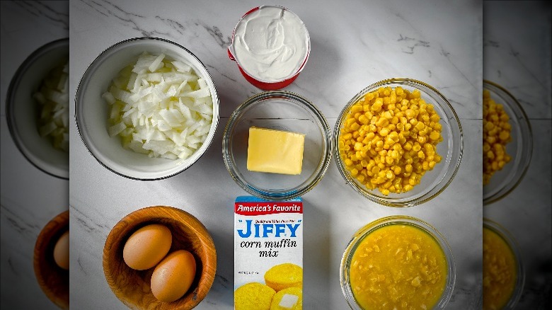 Ingredients for corn casserole