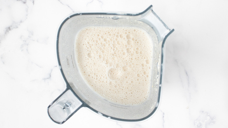 Oat milk in blender