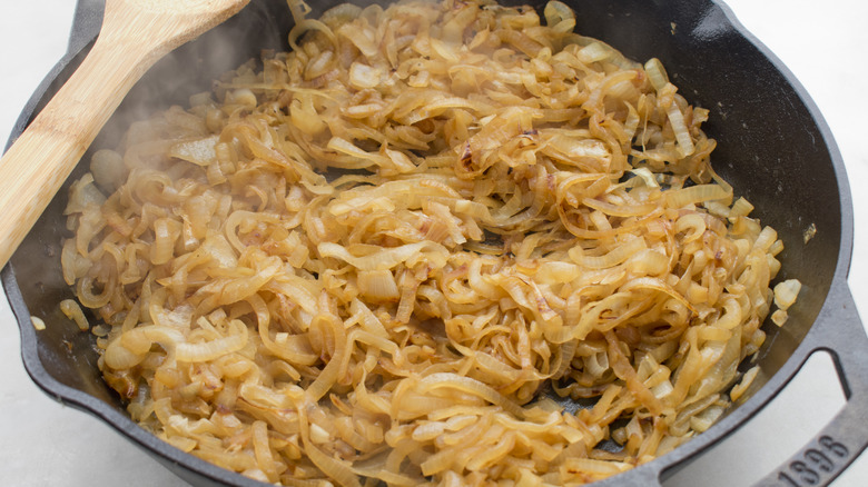 caramelized onions in a skillet