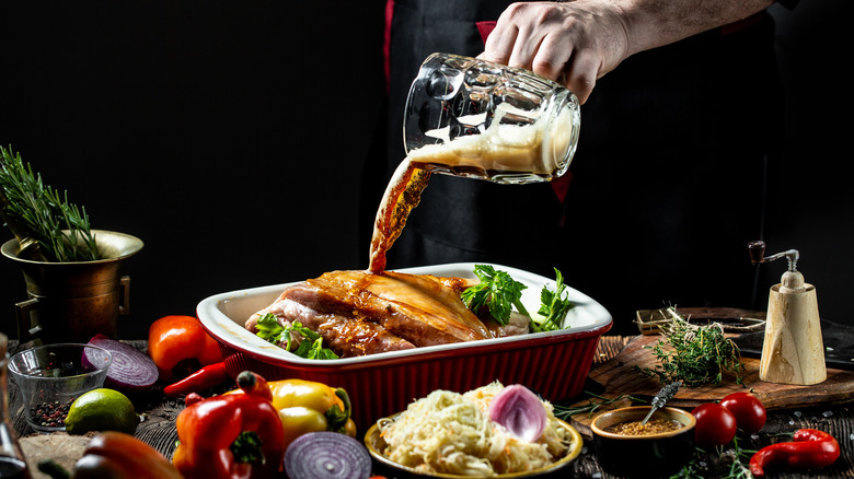 making beer marinade for meat