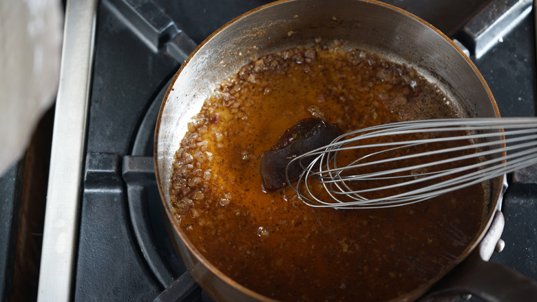 deglazing the pan