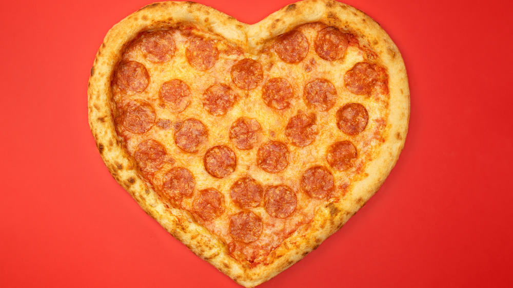 heart-shaped pizza