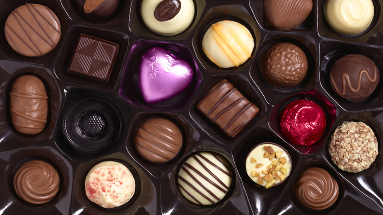 Array of Valentine's Day chocolate