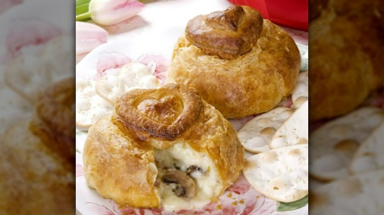 two baked brie wheels