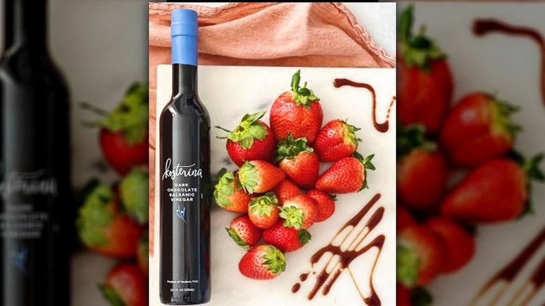 dark chocolate balsamic and strawberries