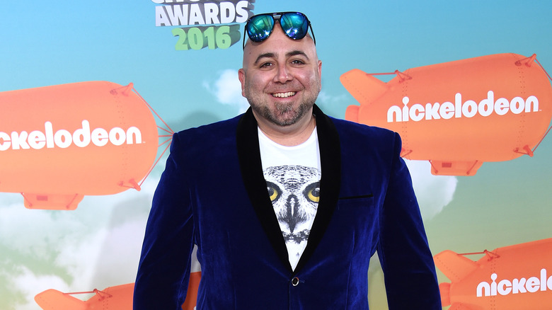 Duff Goldman in a blue velvet jacket