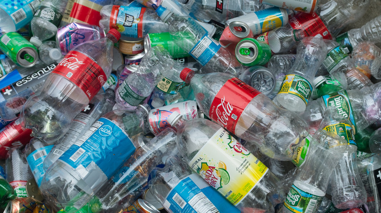 large pile of plastic bottles