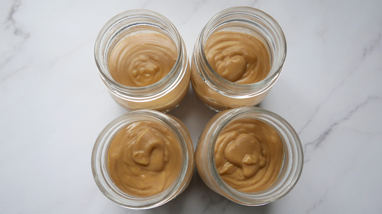 custard in mason jars