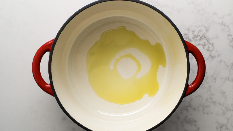 oil in white pot