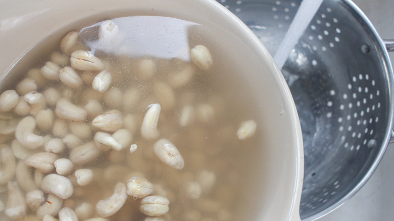 Nuts soaking in water