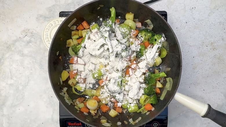 vegetable coated in flour