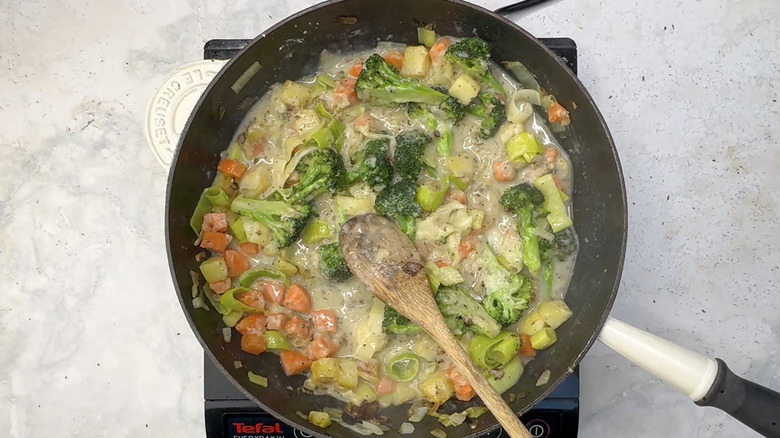 vegetables simmering