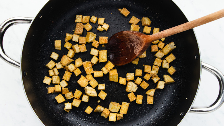 tofu in pan 