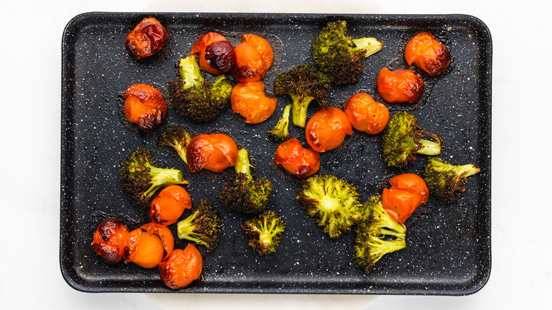 roasted broccoli and cherry tomatoes