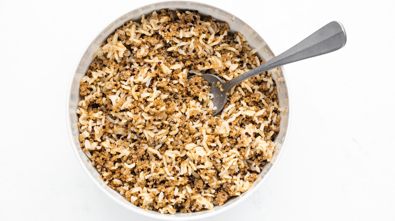 rice and quinoa in bowl