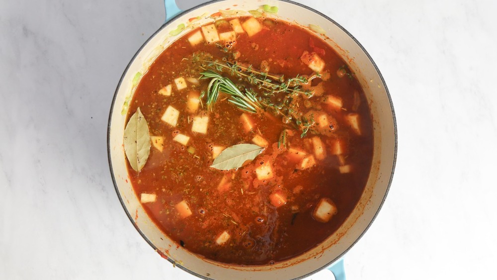 vegetable soup with herbs