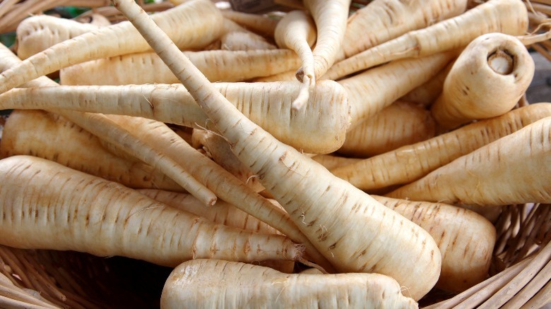 basket full of parsnips