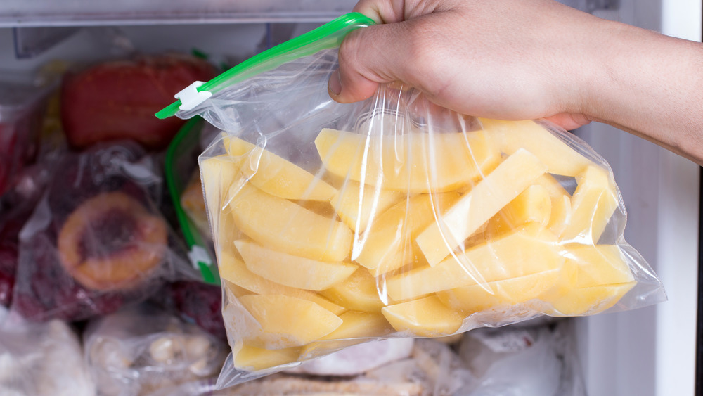 frozen potatoes in bag