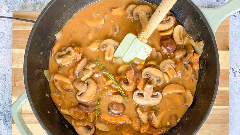 mushrooms in a pan 