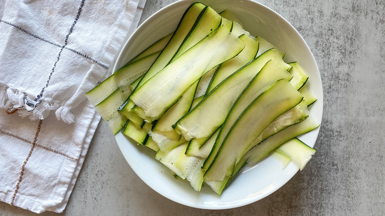 zucchini slices on a plate 