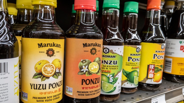 Bottles of ponzu sauce