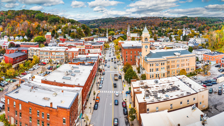 Arial view of Montpelier, Vermont