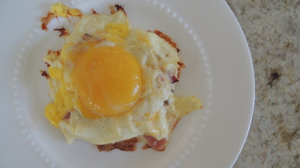 Ham and cheese cloud eggs