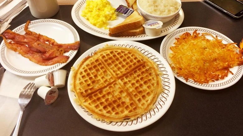 Waffle House breakfast spread