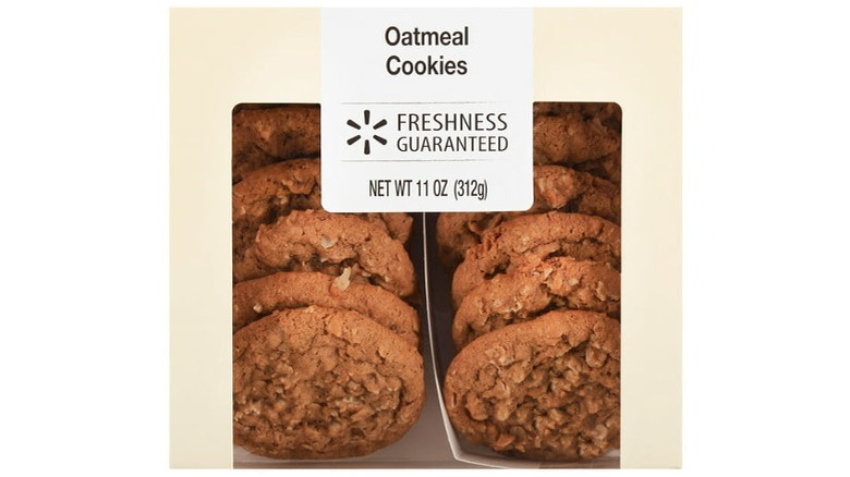 Oatmeal cookies in box with window