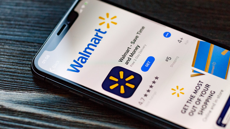 Walmart app on iPhone screen